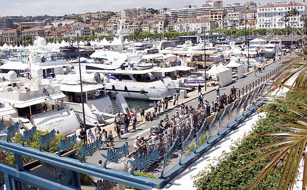 Cannes, one week in: Yachts adjacent to the Palais des Festivals at the Cannes film festival.