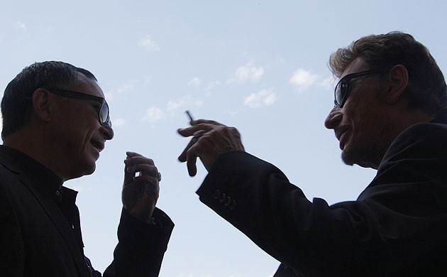 Cannes, one week in: Johnnie To and Johnny Hallyday chat in Cannes