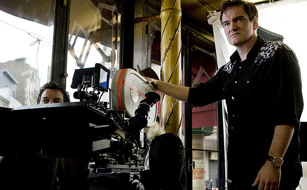 Quentin Tarantino on the set of Inglorious Basterds