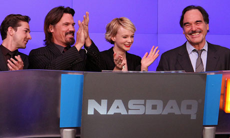 Wall Street: Money Never Sleeps cast ring the opening bell at the Nasdaq MarketSite