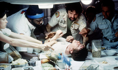 the infamous 'birth' scene from Ridley Scott's original Alien (1979).