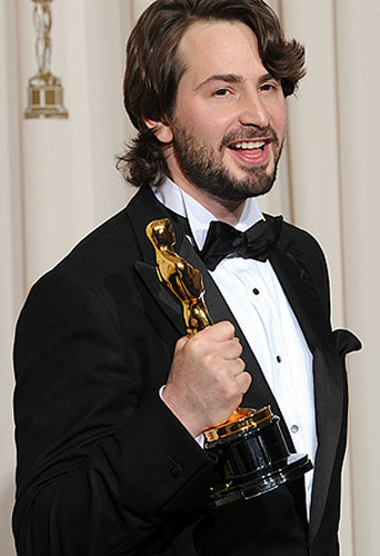 Oscars 2010 winners: Mark Boal with his Oscar for original screenplay at the 82nd Academy Awards