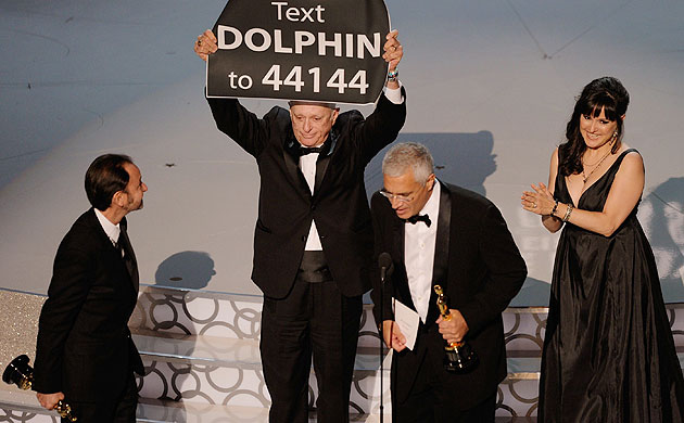 Oscars 2010 winners: The people behind The Cove accept the Oscar for best documentary