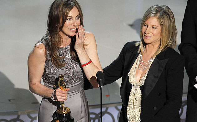 Oscars 2010 winners: Kathryn Bigelow receives the best director Oscar from Barbra Streisand