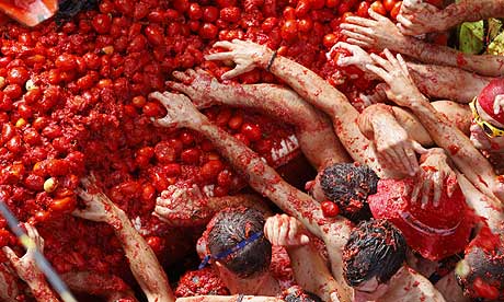 The Tomatina tomato festival in Bunol, Spain