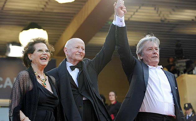 Cannes film festival day6: Claudia Cardinale, Gilles Jacob and Alain Delon at The Leopard, Cannes