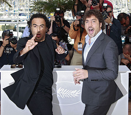 Cannes film festival day6: Alejandro Gonzalez Inarritu and Javier Bardem at photocall for Biutiful