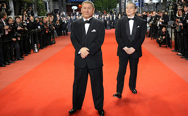 Cannes 2010 day 7: Takeshi Kitano and Masayuki Mori at Cannes premiere of Outrage