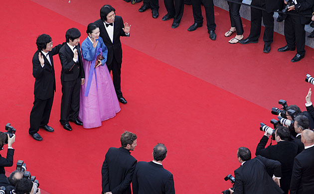Cannes film festival day9: Cast and crew of Poetry at the film's premiere at Cannes