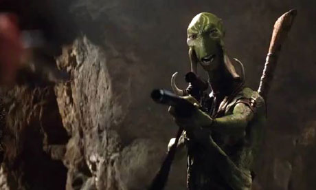 Actors including Willem Dafoe acted for John Carter in motion-capture suits before CGI was applied.