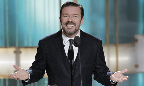 ricky gervais golden globes quotes. Ricky Gervais gets stuck into