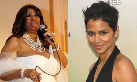 Aretha Franklin and Halle Berry composite