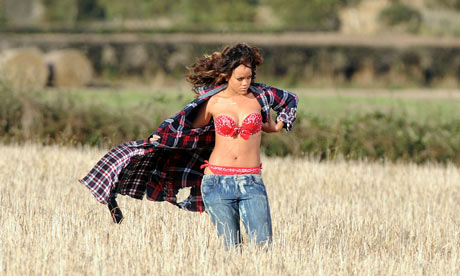 Rihanna shooting her new music video on Alan Graham's land outside Bangor, Northern Ireland.
