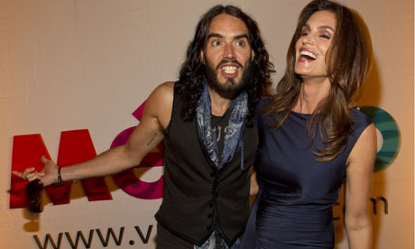 Russell Brand with Cindy Crawford at the LA premiere of Mexico: The Royal Tour last week.