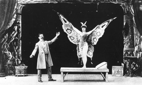Spreading his wings … Georges Méliès in a film in which he turns a sleeping woman into a butterfly.