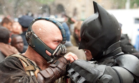 Tom Hardy and Christian Bale in The Dark Knight Rises