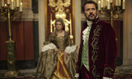 Sebastian Kock, right, as Ioannis Varvakis in O Theos agapaei to haviari (God Loves Caviar)