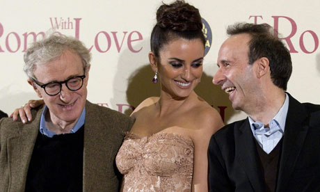 Woody Allen, Penelope Cruz and Roberto Benigni at the To Rome With Love premiere