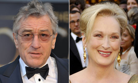 House on fire … Robert De Niro and Meryl Streep.
