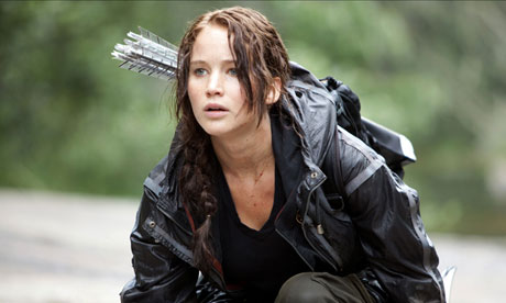 Jennifer Lawrence in the film version of The Hunger Games.