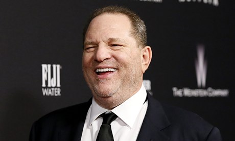 Taking aim … Harvey Weinstein.