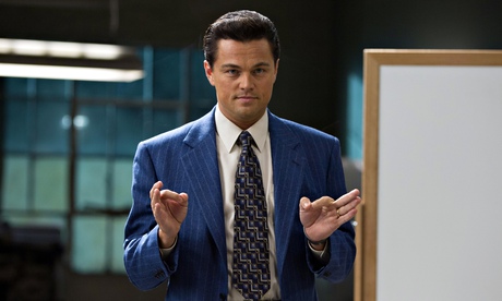 Leonardo DiCaprio as Jordan Belfort in The Wolf of Wall Street.