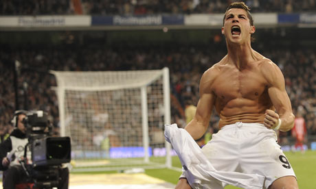 Ronaldo Celebration on Cristiano Ronaldo Celebrates Scoring For Real Madrid Against Almeria