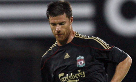 Xabi Alonso came on in the second half of Livepool's preseason friendly