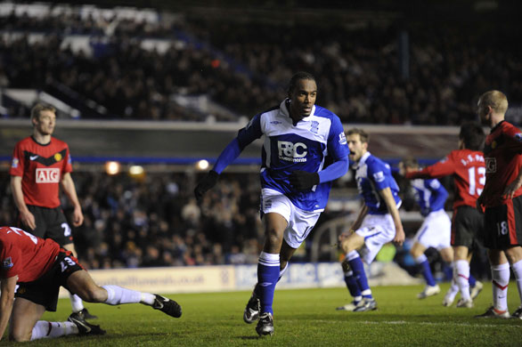 Birmingham: Cameron Jerome opens the scoring for Birmingham against Manchester United 
