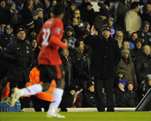 Birmingham: Sir Alex Ferguson gives instructions to debutant Mame Diouf