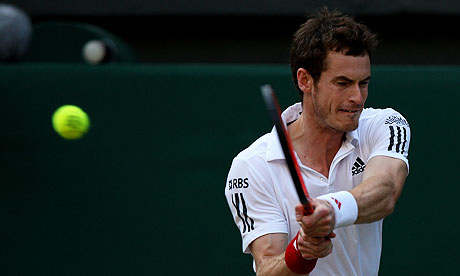 andy murray wimbledon 2010. Andy Murray plays a backhand