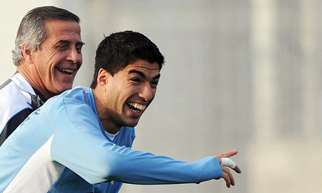 Oscar Tabarez and Luis Suarez