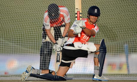 England's Alastair Cook practises in the nets