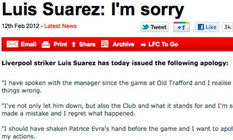 Luis Suárez statement