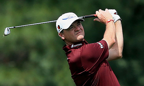 Paul Lawrie of Scotland at the Masters