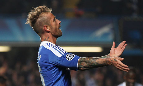 Raul Meireles celebrates his goal against Benfica but is Chelsea's priority