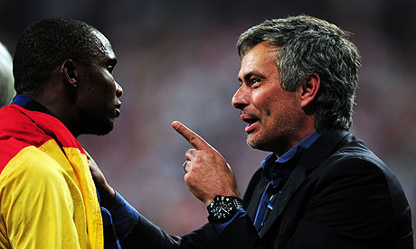 Samuel Eto'o and José Mourinho 