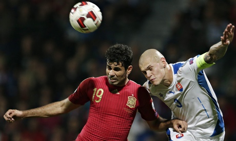 The Spain striker Diego Costa, left, had been troubled by a hamstring problem since joining Chelsea