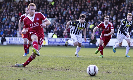 aberdeen mirren st rooney adam premiership scottish penalty scores park football photograph against