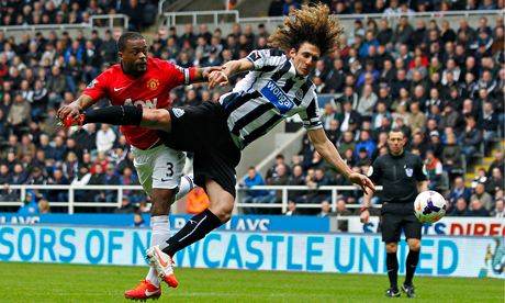 Patrice Evra, left, said David Moyes's side look as if they have 'the Man United spirit' in Europe
