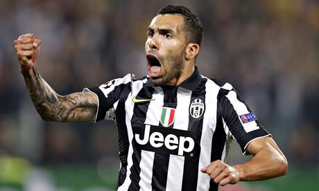Carlos Tevez gave Juventus a 2-1 win in the Champions League semi-final first leg with Real Madrid