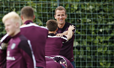 Harry Kane and his England Under-21 team-mates get to grips with training in readiness for Sweden