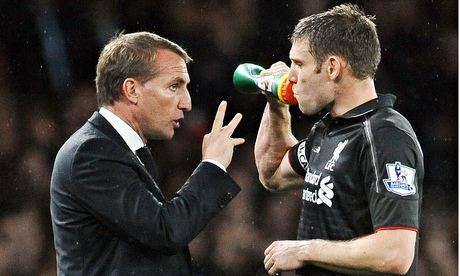 Liverpool's Brendan Rodgers, left, with James Milner, has a thirst for on-the-hoof rebuilding
