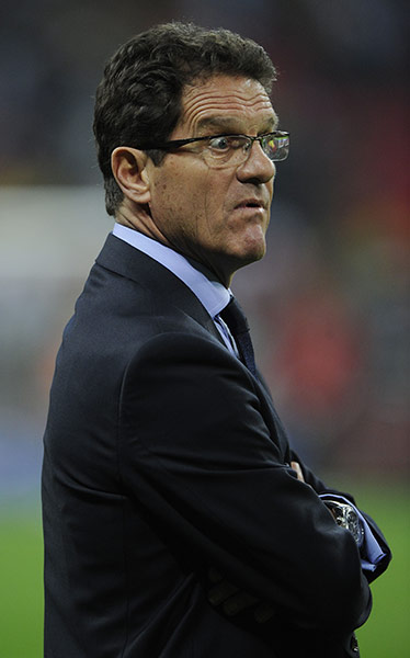 England v Ghana: A surprised looking Fabio Capello just before kick off