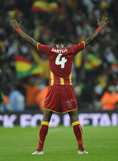 England v Ghana: John Pantsil soaks up the atmosphere after the final whistle goes