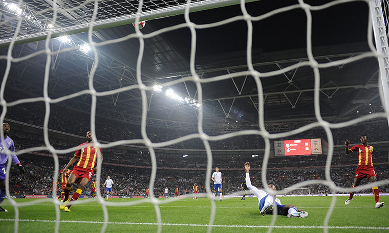 England v Ghana: Ashley Young misses from four yards out