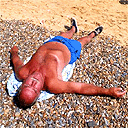 A man on  beach