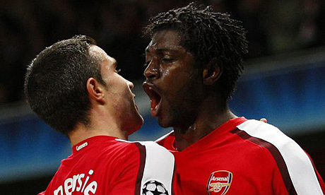 Football: Adebayor forges a fearsome double act with Van Persie | Football | The Guardian - VPAReuEddieKeogh1