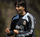 Sergio Agüero in training ahead of Argentina v Uruguay