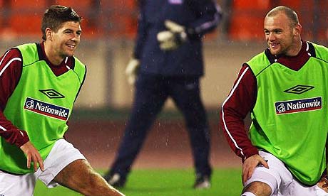 England players train ahead of tonight's World Cup qualifier against Belarus